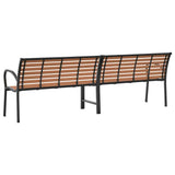 Garden Bench Brown 231 cm Wood and Powder-coated Steel 366539