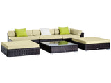 6 PC Rattan Sofa Coffee Table Set Sectional Wicker Weave Furniture for Garden Outdoor Conservatory T3398P315374
