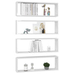 ZNTS Wall Cube Shelf 4 pcs High Gloss White 80x15x26.5cm Engineered Wood 807125