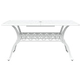 Garden Dining Set 7 pcs White Aluminium 3334682