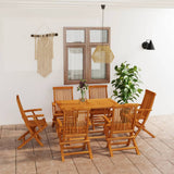 7 Piece Garden Dining Set Solid Teak Wood 3059604