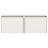 Wall Cabinets 2 pcs White 45x30x35 cm Solid Pinewood 813438