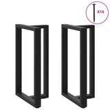 ZNTS Bar Table Legs T-Shaped 2 pcs Black 60x35x cm Steel 4013092