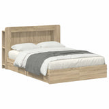 Bed Frame with Storage Sonoma Oak 150 x 200 cm Engineered Wood 3433676