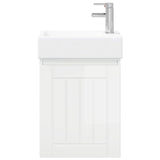 Bathroom Vanity Unit with Tap High Gloss White 889495