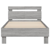 Bed Frame without Mattress with Headboard Grey Sonoma 100x200 cm 838531