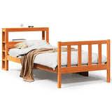 Bed Frame with Headboard without Mattress Wax Brown 75x190 cm Small Single 3305914