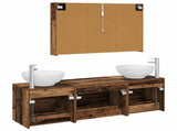 Bathroom Furniture Set 4 pcs Old Wood Engineered Wood and Glass 3406949