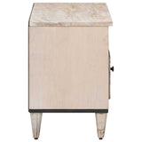 TV Cabinet with Drawer White 80 x 33.5 x 46 cm Solid Mango Wood 4018385
