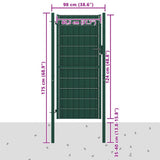 Fence Gate PVC and Steel 100x124 cm Green 145229