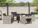 Garden Dining Set 5 pcs Light Grey Poly Rattan 3380705