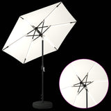 Garden Parasol with LED Lights and Base 230 x 230 cm Polyester 42036249