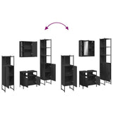 4 Piece Bathroom Cabinet Set Black Engineered Wood 3214765