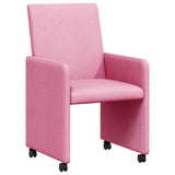 Dining Chairs with Wheels 2 pcs Pink 57 x 66 x 94 cm Fabric 42017816