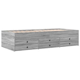 Daybed with Drawers without Mattress Grey Sonoma 75x190 cm Small Single 3280893