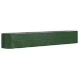 Garden Raised Bed Galvanised Steel 440x80x68 cm Green 318968