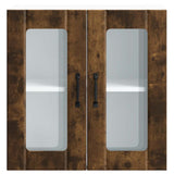 Kitchen Wall Cabinet with Glass Door Lucca Smoked Oak Engineered Wood 853912