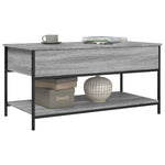 ZNTS Coffee Table Grey Sonoma 100x50x50 cm Engineered Wood and Metal 845349