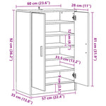 Shoe Cabinet Black 60x35x92 cm Engineered Wood 808928