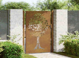 Garden Gate 100x175 cm Corten Steel Tree Design 153218