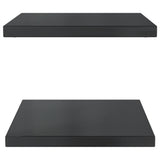 ZNTS Wall Shelves 2 pcs 50x40x3 cm Black Stainless Steel 30293