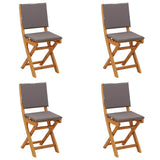 Garden Chair 4 pcs Dark Grey 38 x 46 x 85 cm Solid Acacia Wood 42028103