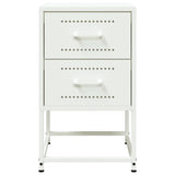 ZNTS Bedside Cabinets 2 pcs White 36x39x60.5 cm Steel 846469