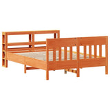 Bed Frame without Mattress Wax Brown 120x200 cm Solid Wood Pine 3306269