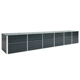 Garden Raised Bed Galvanised Steel 480x80x77 cm Anthracite 47071