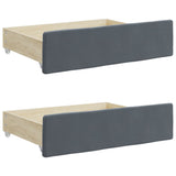 Daybed with Trundle&Drawers without Mattress Dark Grey 90x190 cm 3197024