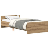 Bed Frame without Mattress Artisan Oak 100x200 cm Engineered Wood 857477