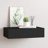 Wall-mounted Drawer Shelf Black 40x23.5x10cm MDF 330243