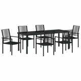 Garden Dining Set 7 pcs Black Powder-Coated Steel 3379168