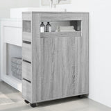 Narrow Bathroom Cabinet with Wheels Grey Sonoma Engineered Wood 855273