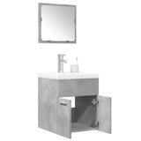 3 Piece Bathroom Furniture Set Concrete Grey Engineered Wood 3324861
