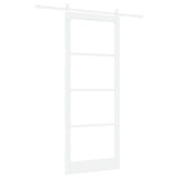 Sliding Door ORKDAL White 93 x 232 cm Solid Pine Wood and Glass 3331900