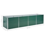 ZNTS Garden Raised Bed Galvanised Steel 320x80x77 cm Green 44845