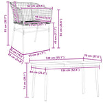 5 Piece Garden Dining Set Black Poly Rattan Glass 3334487