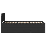 Daybed with Drawer Manual Black 90 x 200 cm Engineered Wood 3408530