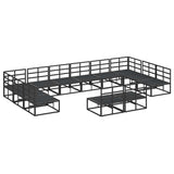 Garden Sofa Set with Cushion Black Aluminium 3378918