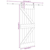 Sliding Door with Hardware Set 85x210 cm Solid Wood Pine 3332611