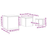 ZNTS Side Tables 3 pcs Artisan Oak Engineered Wood 856677