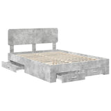 Bed Frame Concrete Grey 160 x 200 cm Engineered Wood 3412351