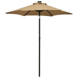 Garden Parasol with LED Lights Taupe 200x211 cm Aluminium 313560