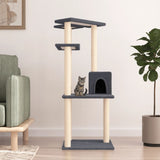 Cat Tree with Sisal Scratching Posts Dark Grey 123 cm 171785