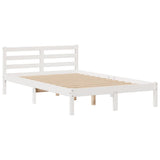 Bookcase Bed without Mattress White 135x190 cm Doouble Solid Wood Pine 3321929