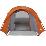Family Tent Cabin 6-Person Grey and Orange Waterproof 4009564
