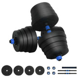 2-in-1 Dumbbell Set Black and Blue 121 x 19.5 x 19.5 cm 42023466