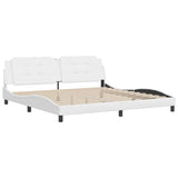 Bed Frame without Mattress "Zadar" White 200x200 cm Faux Leather 3208206