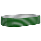 Garden Raised Bed Galvanised Steel 214x140x36 cm Green 319023